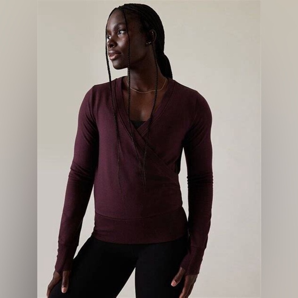 Athleta Recharge Sweatshirt Spiced Cabernet 2X Exc